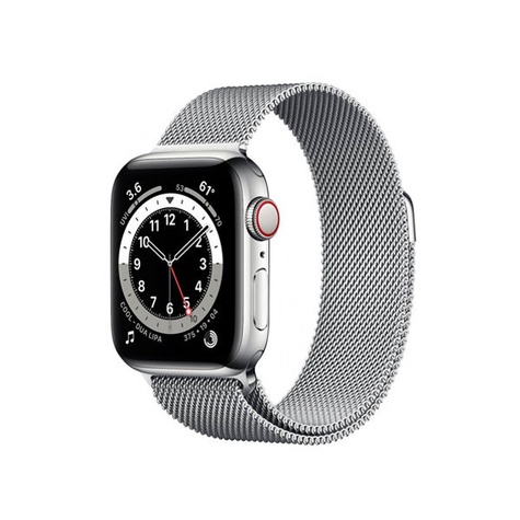 Apple Watch Series 6 GPS+Cellular 40mm Silver Stainless Steel Case with  Silver Milanese Loop (M06U3)