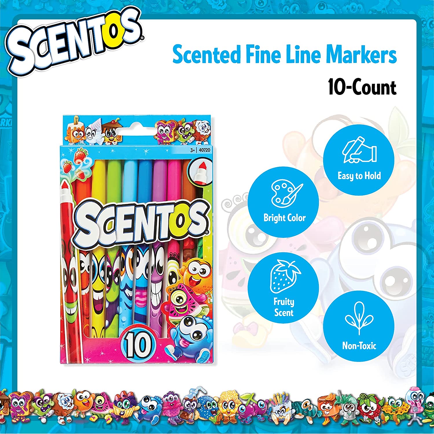 Scentos 10pk Candy Scented Fine Line Markers